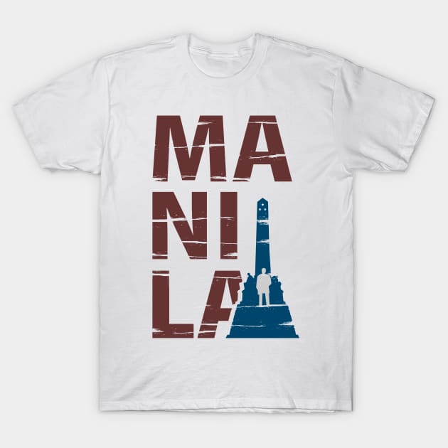 Manila typography with Luneta Rizal Park Manila T-Shirt by blessedpixel